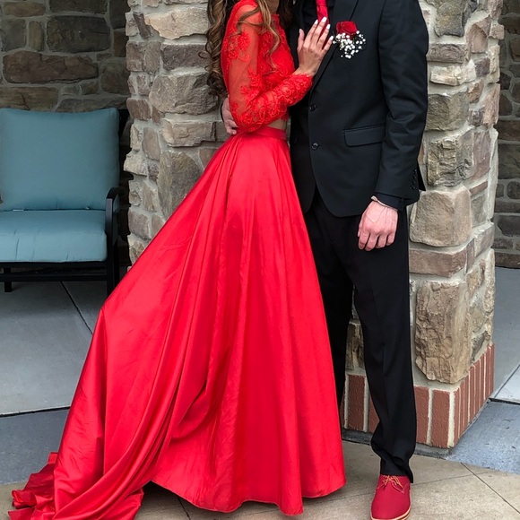 Sherri Hill Two Piece Prom Dress - Picture 3 of 5